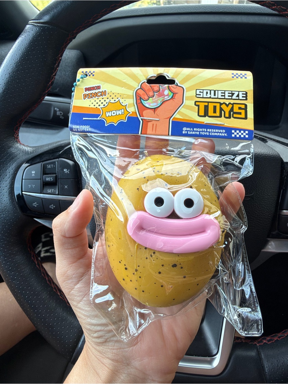Funny Potato Squishy Squeeze Toy Yellow Pink Mouth Sensory Fidget